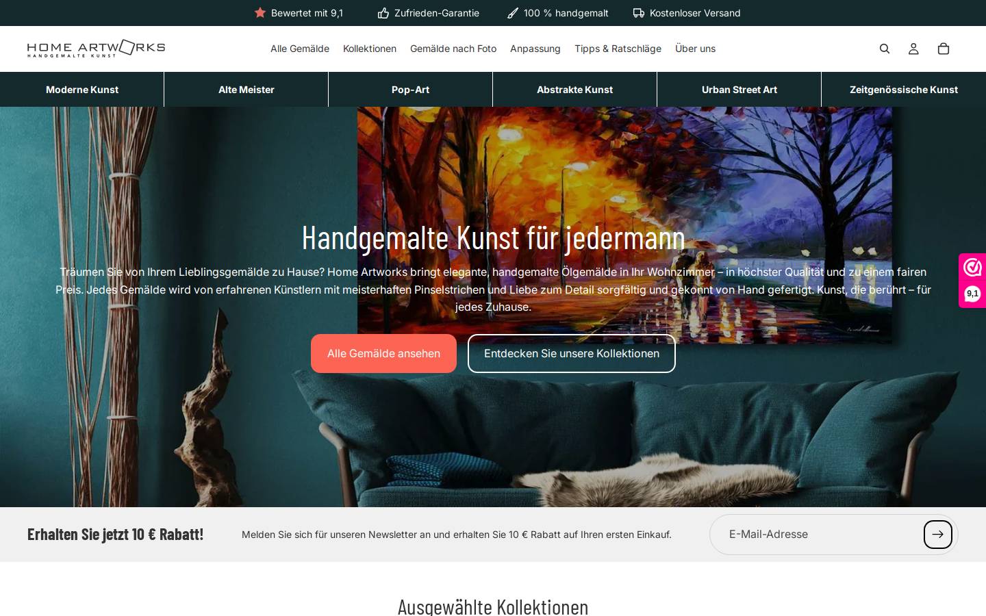 homeartworks.de homepage screenshot
