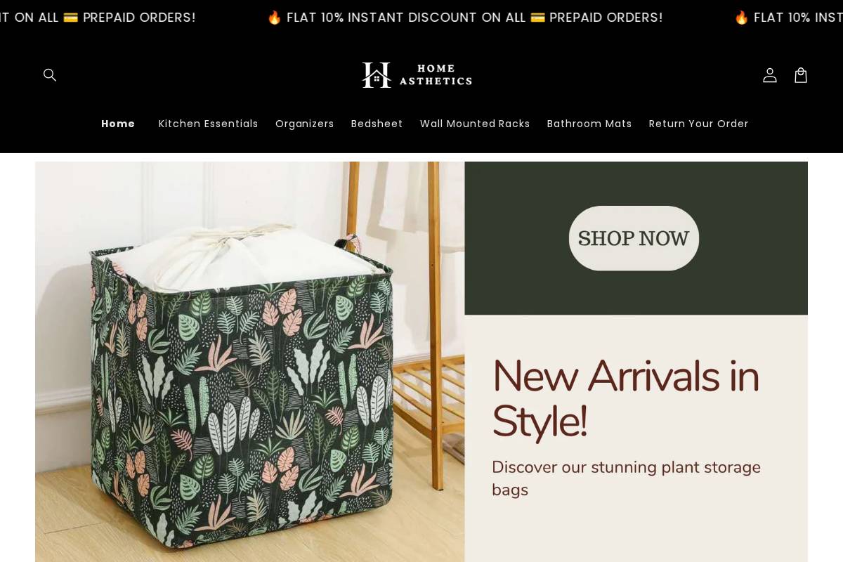 homeasthetics.in homepage screenshot