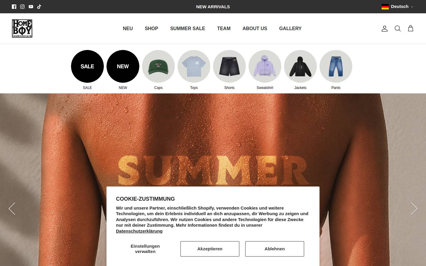 HOMEBOY LOUD COUTURE homepage screenshot