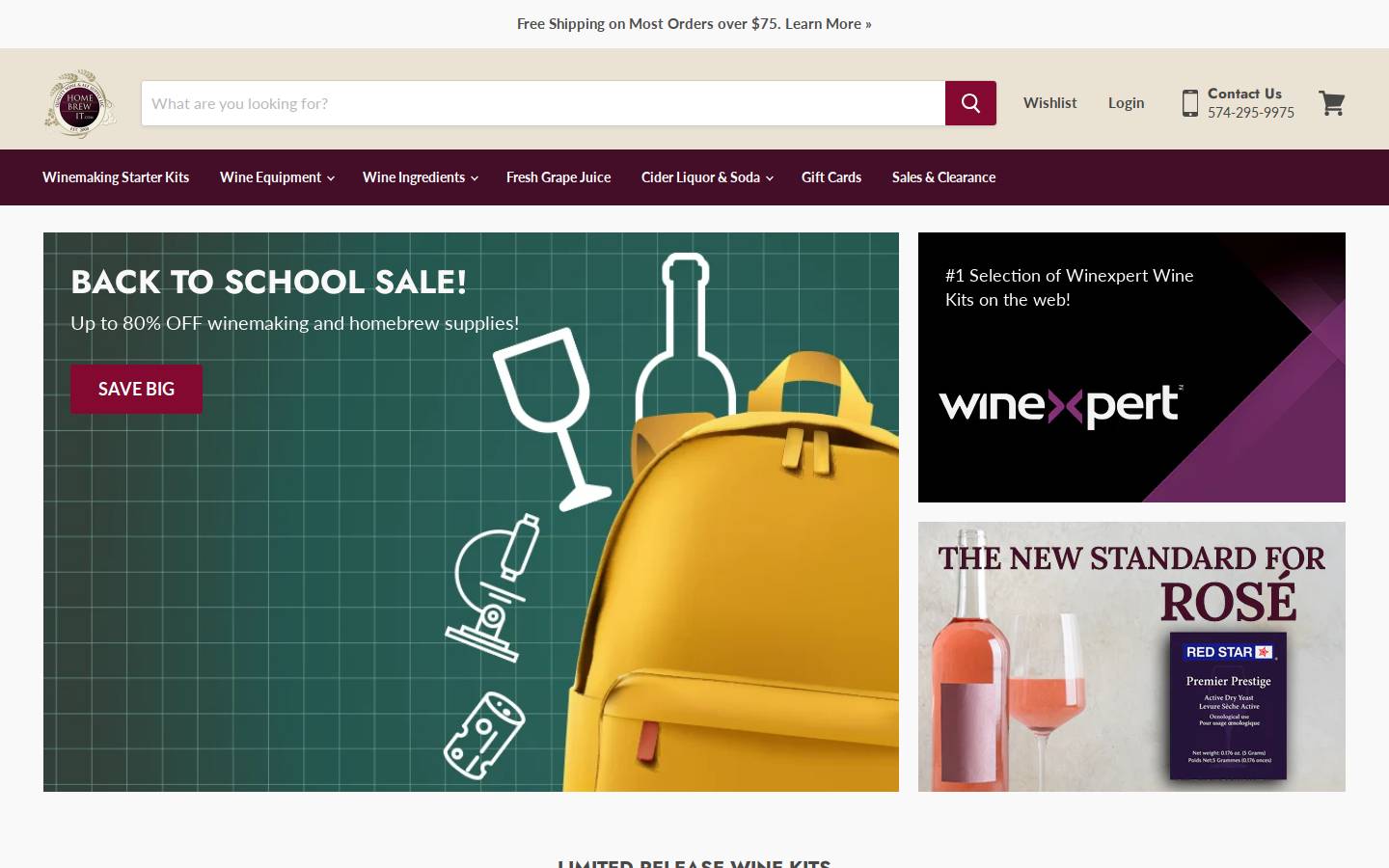 Quality Wine and Ale Supply homepage screenshot