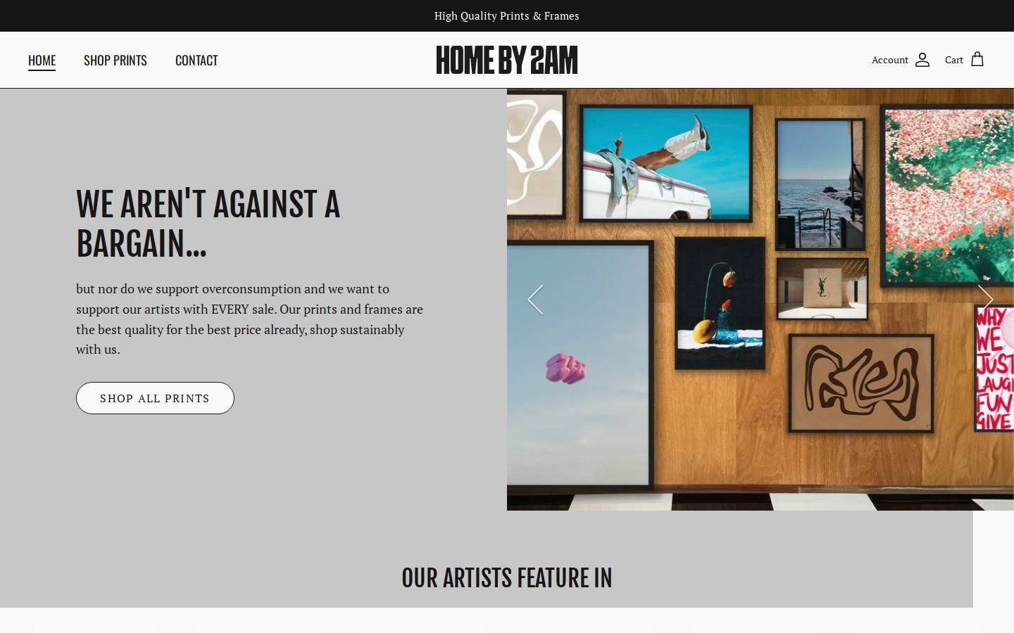 HOME BY 2AM homepage screenshot
