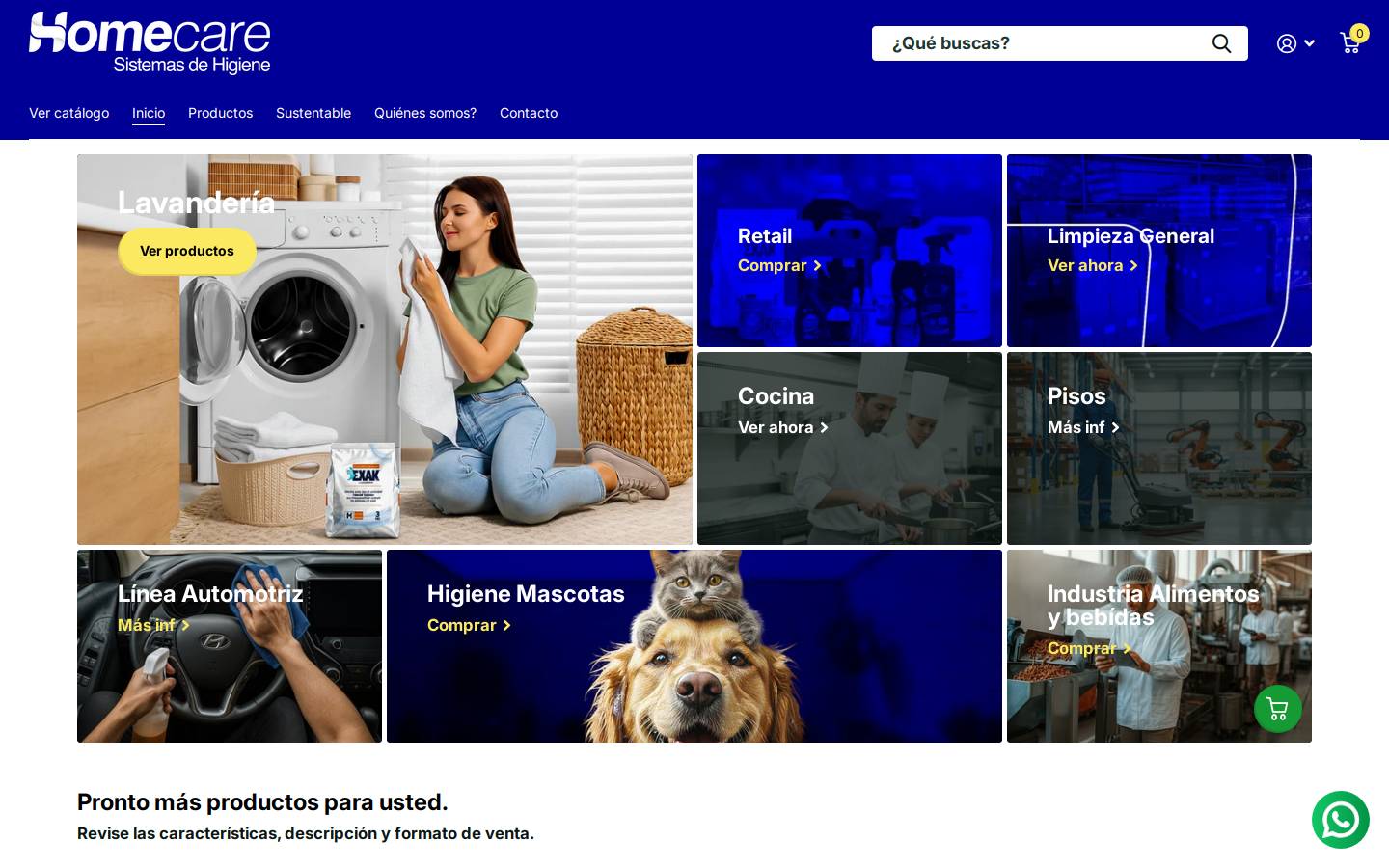 Homecare homepage screenshot