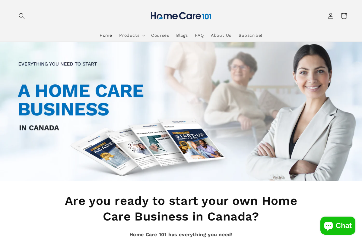 homecare101.ca homepage screenshot