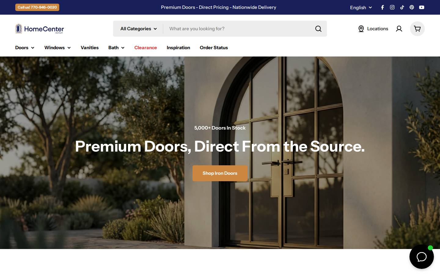 Home Center Outlet homepage screenshot