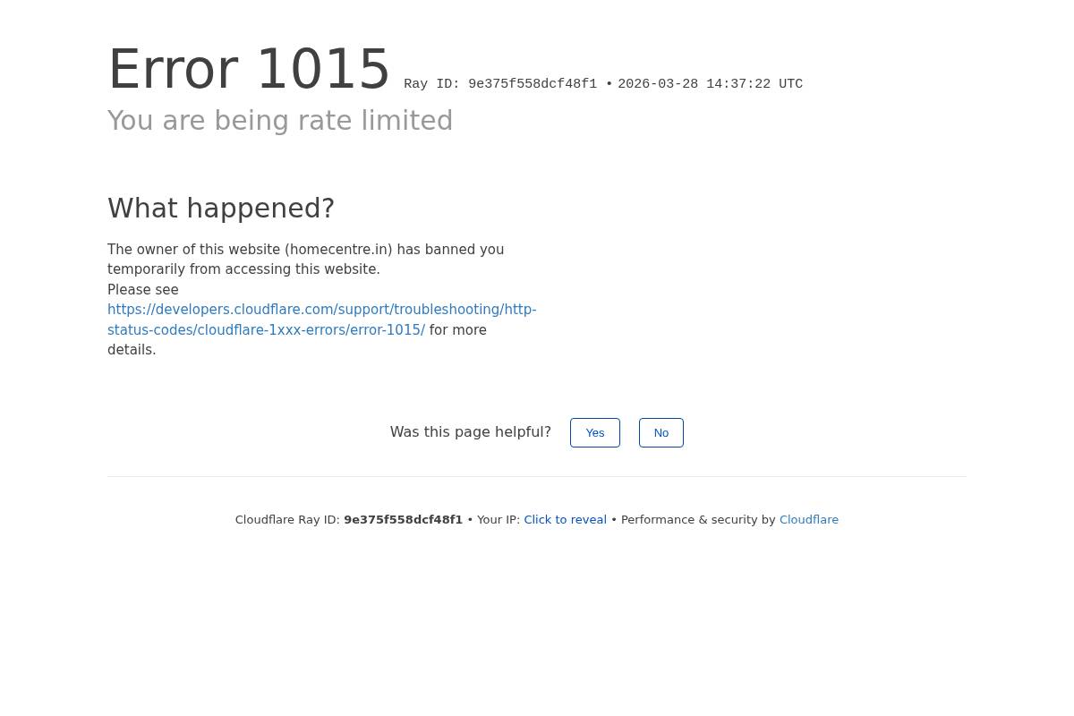 Home Centre India homepage screenshot
