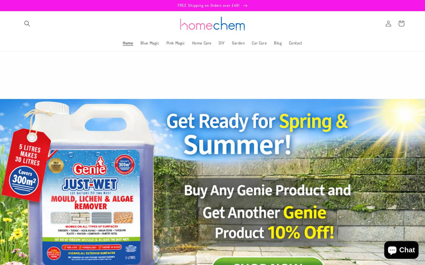 homechem.co.uk homepage screenshot