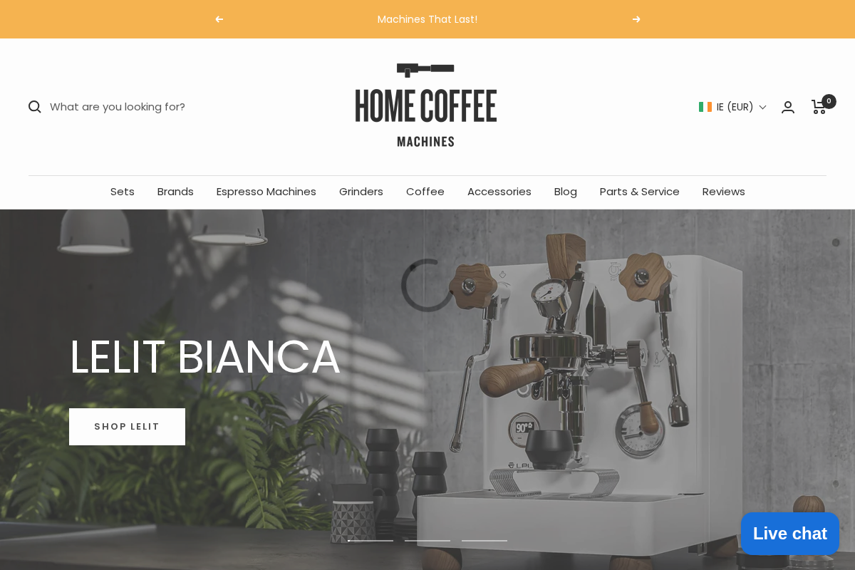 Home Coffee Machines Ltd homepage screenshot