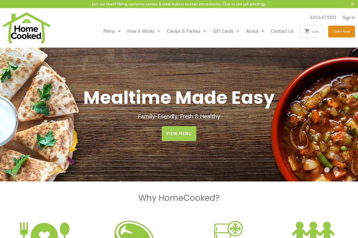 homecooked.net homepage screenshot