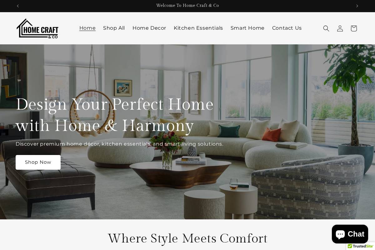 homecraftandco.com homepage screenshot