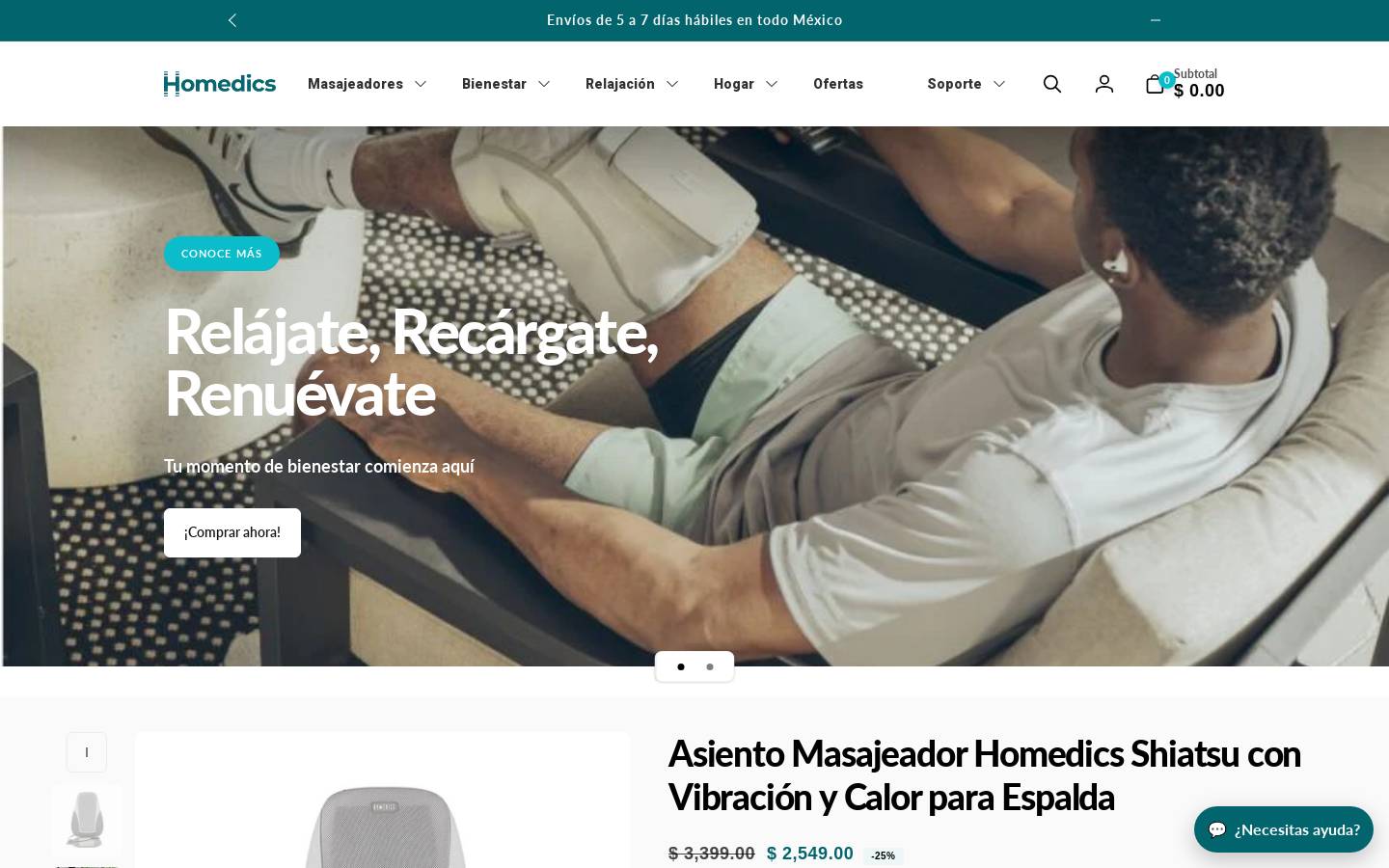 HoMedics homepage screenshot
