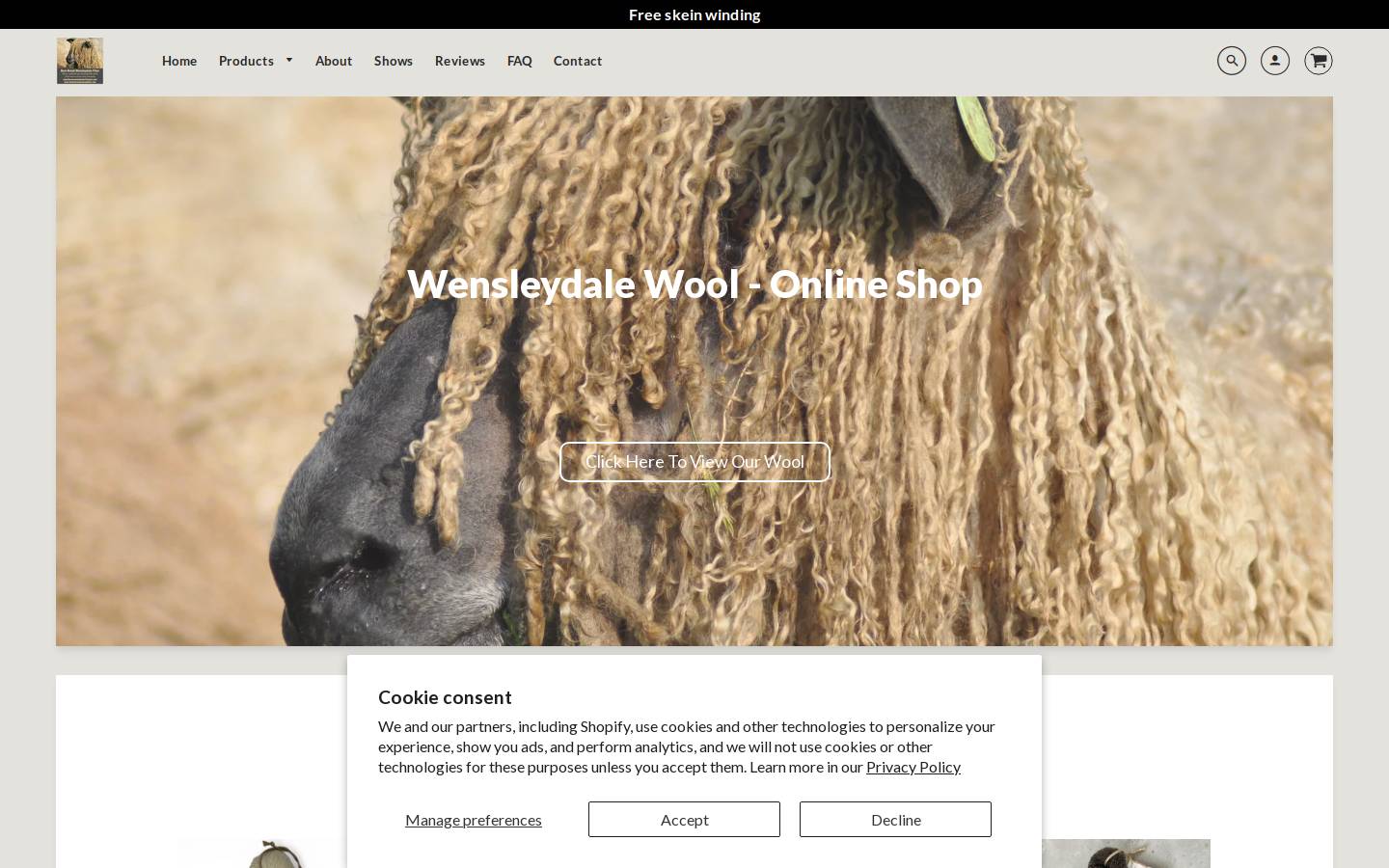Home Farm Wensleydales homepage screenshot