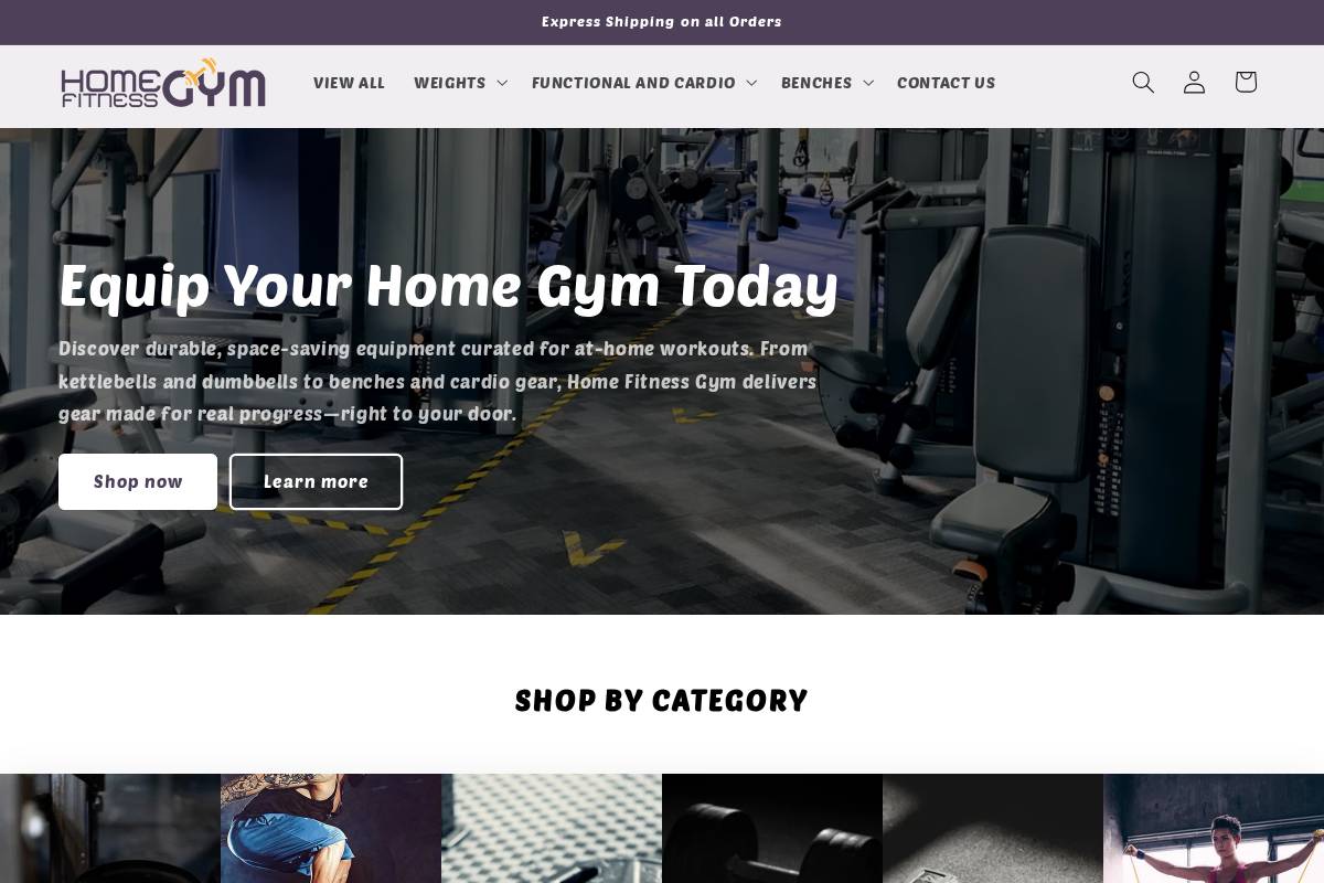homefitnessgym.co.uk homepage screenshot