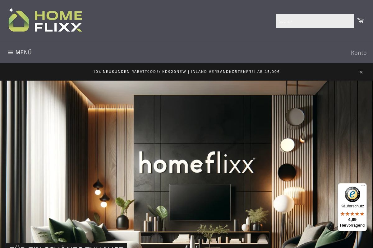 Homeflixx homepage screenshot