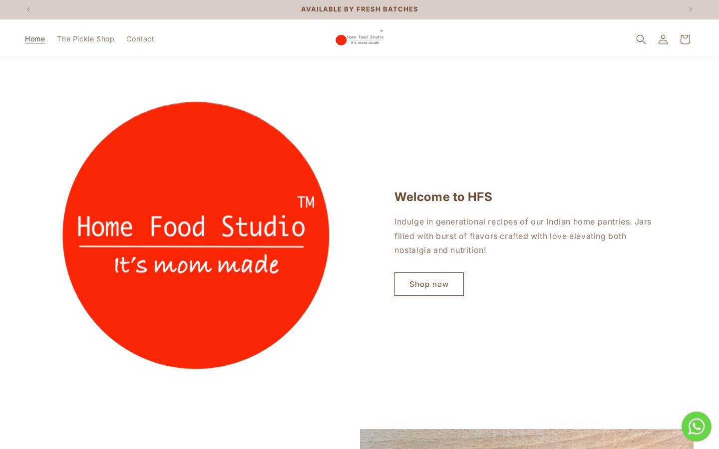 homefoodstudio.com homepage screenshot