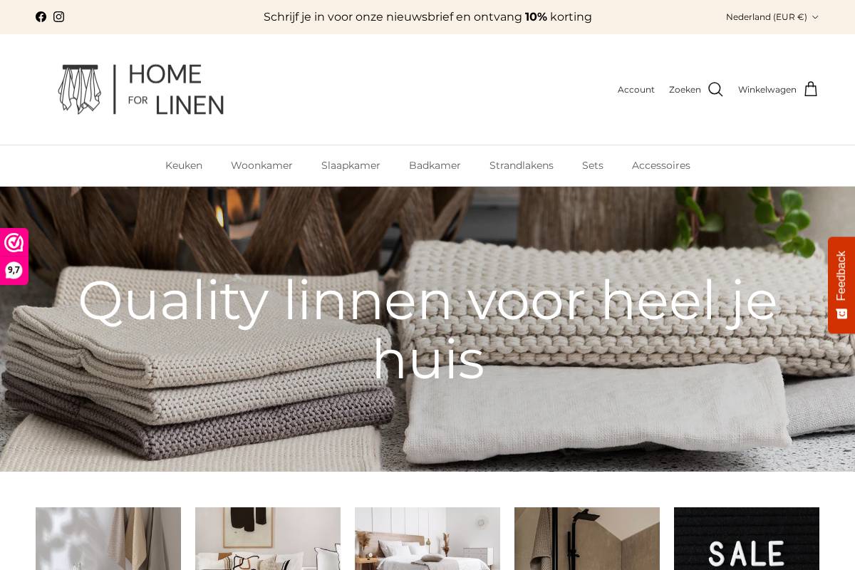 Homeforlinen homepage screenshot