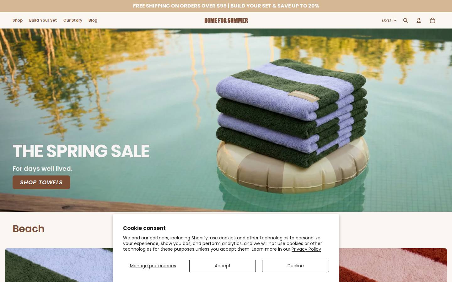 homeforsummer.com homepage screenshot