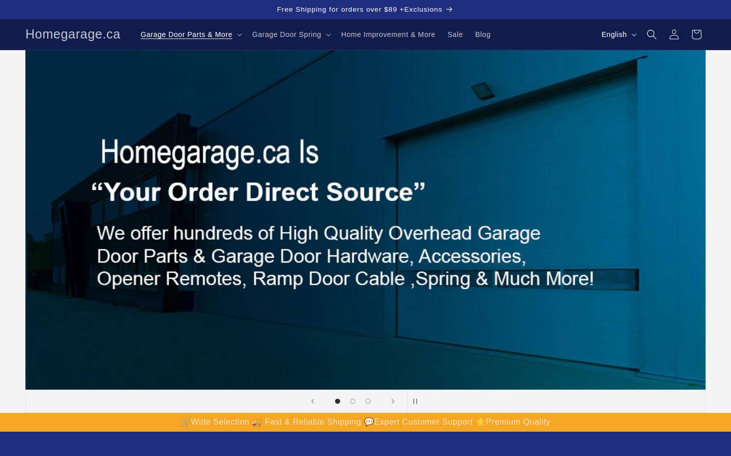homegarage.ca homepage screenshot