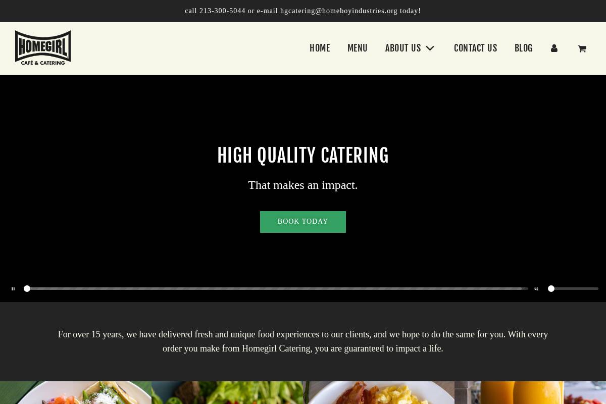 homegirlcatering.org homepage screenshot