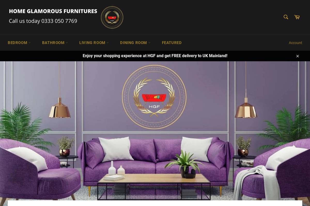 homeglamorousfurnitures.com homepage screenshot