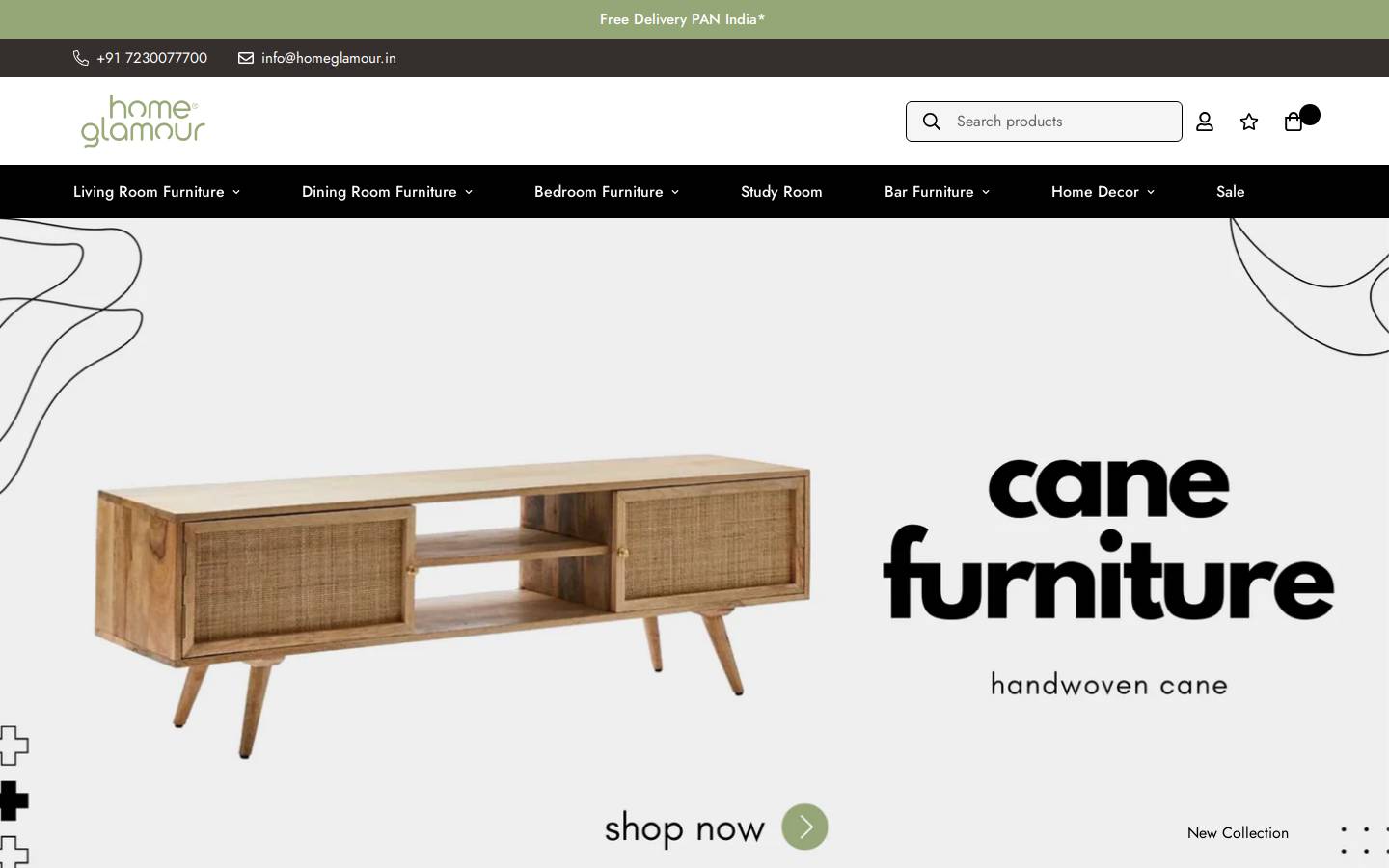 homeglamour.in homepage screenshot