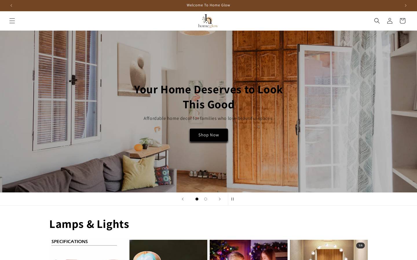 homeglowpk.com homepage screenshot
