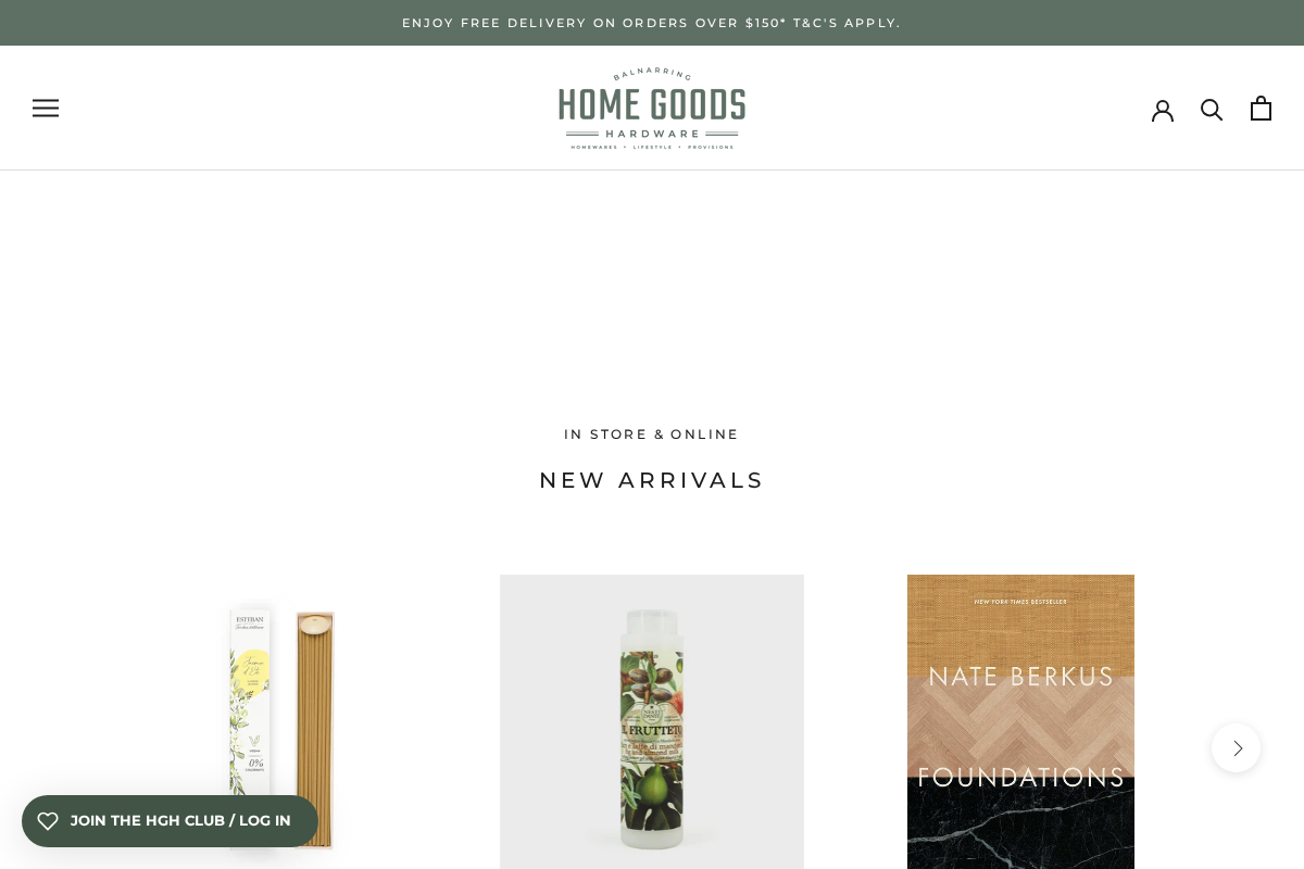 Home Goods Hardware homepage screenshot