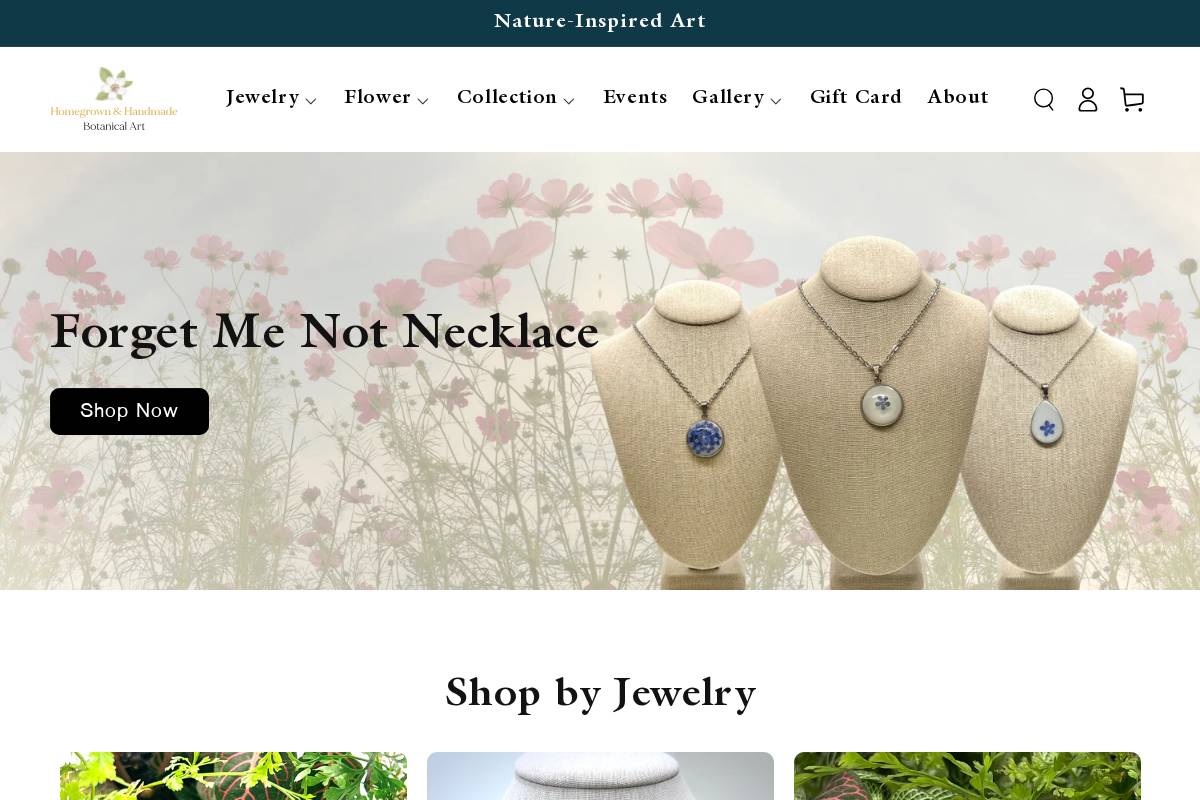 homegrownhandmadecle.com homepage screenshot