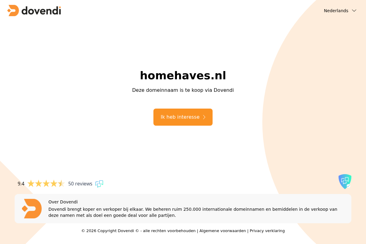 Homehaves homepage screenshot