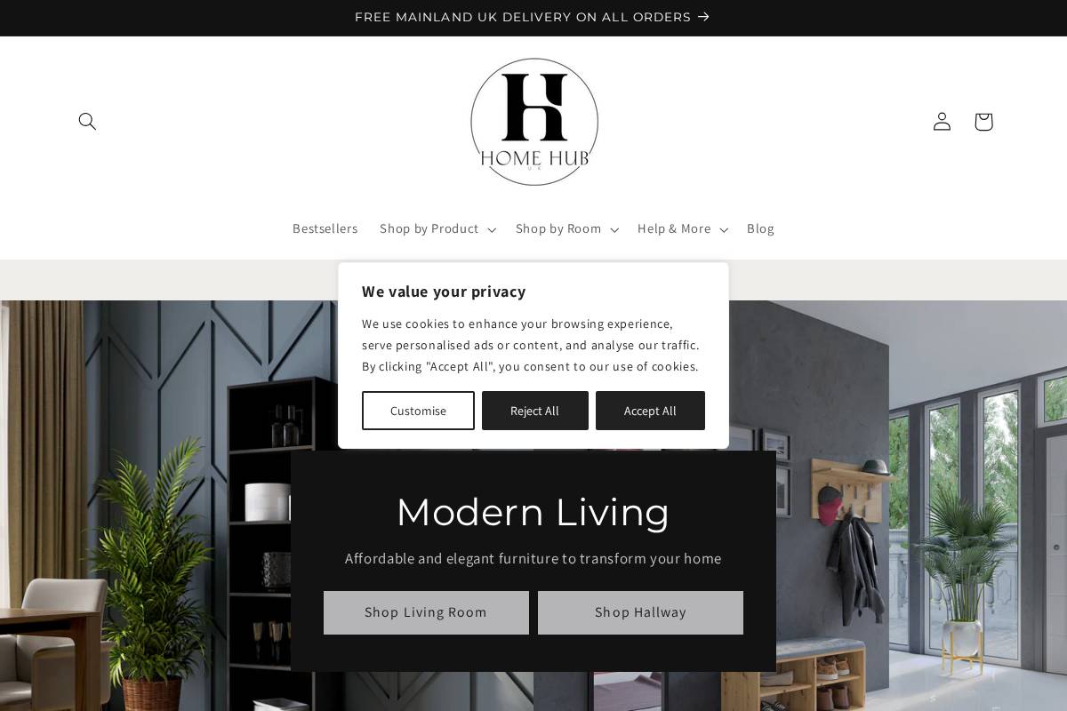 Homehubuk homepage screenshot