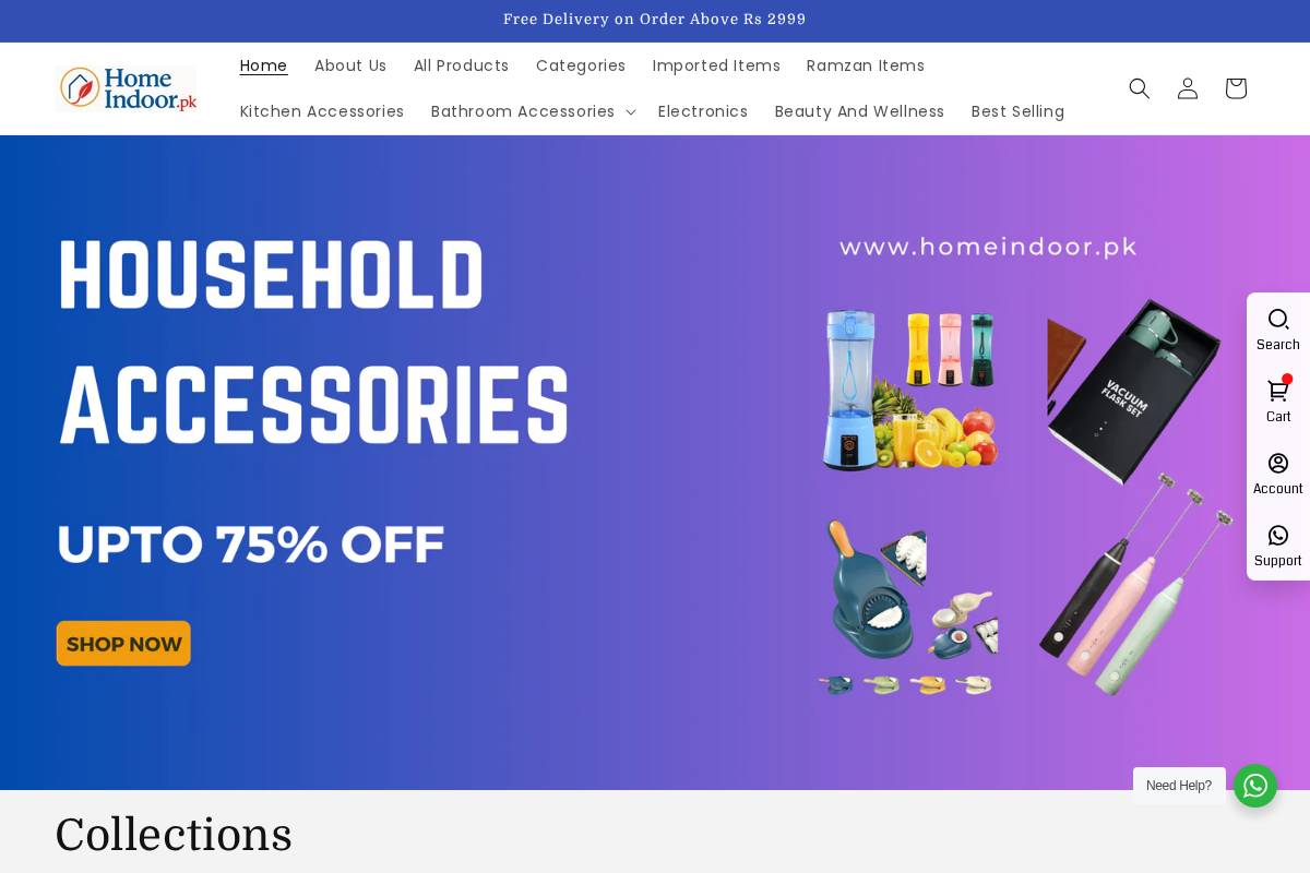 homeindoor.pk homepage screenshot