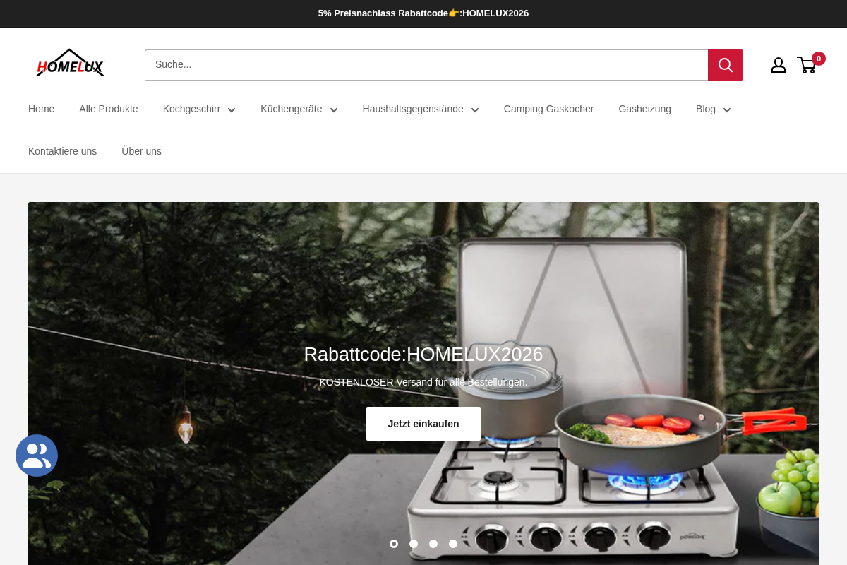 Homelux Shop homepage screenshot