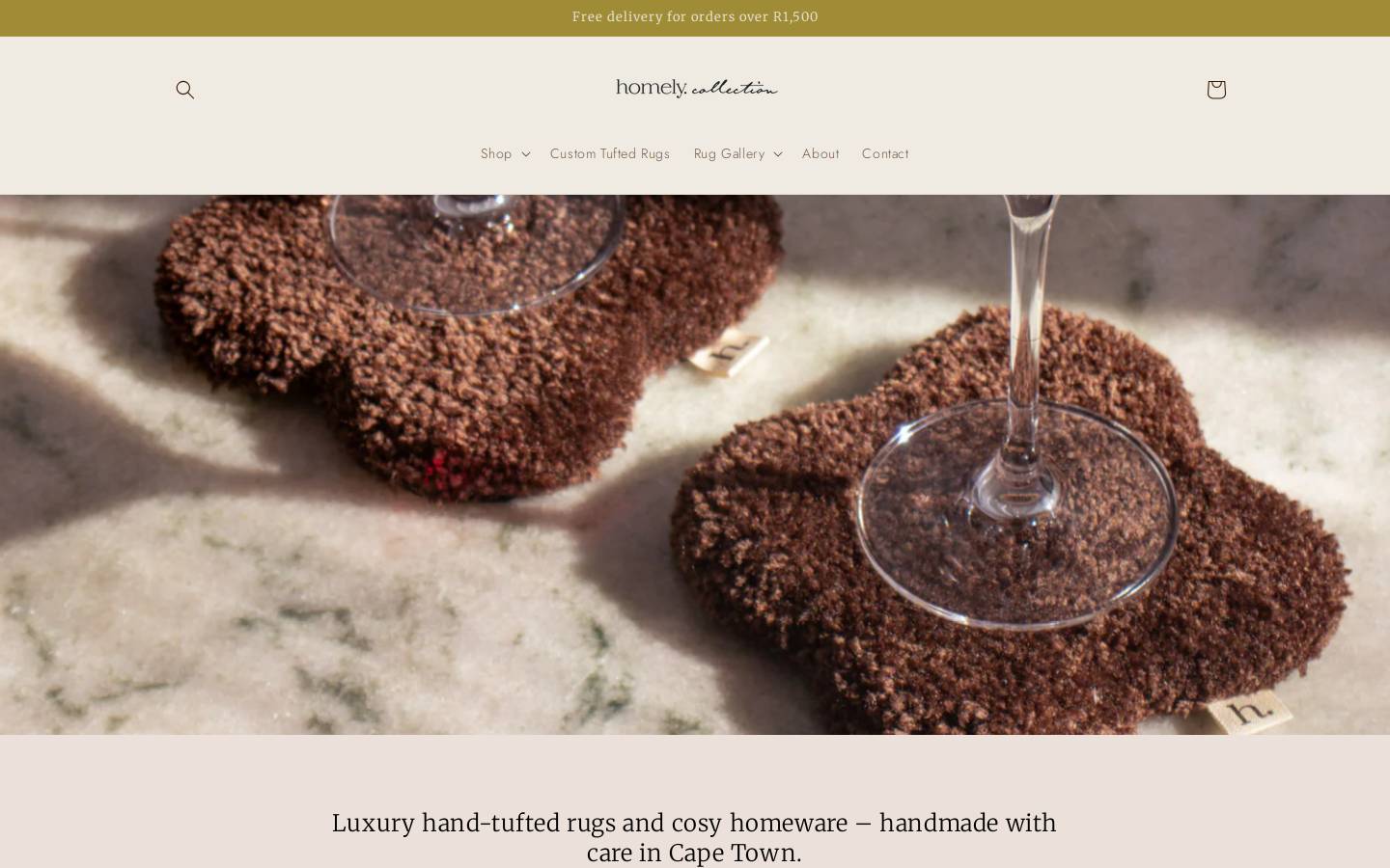 homelycollection.co.za homepage screenshot