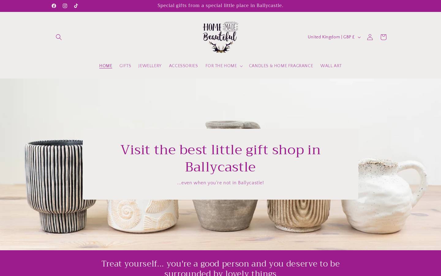 homemadebeautifulni.com homepage screenshot