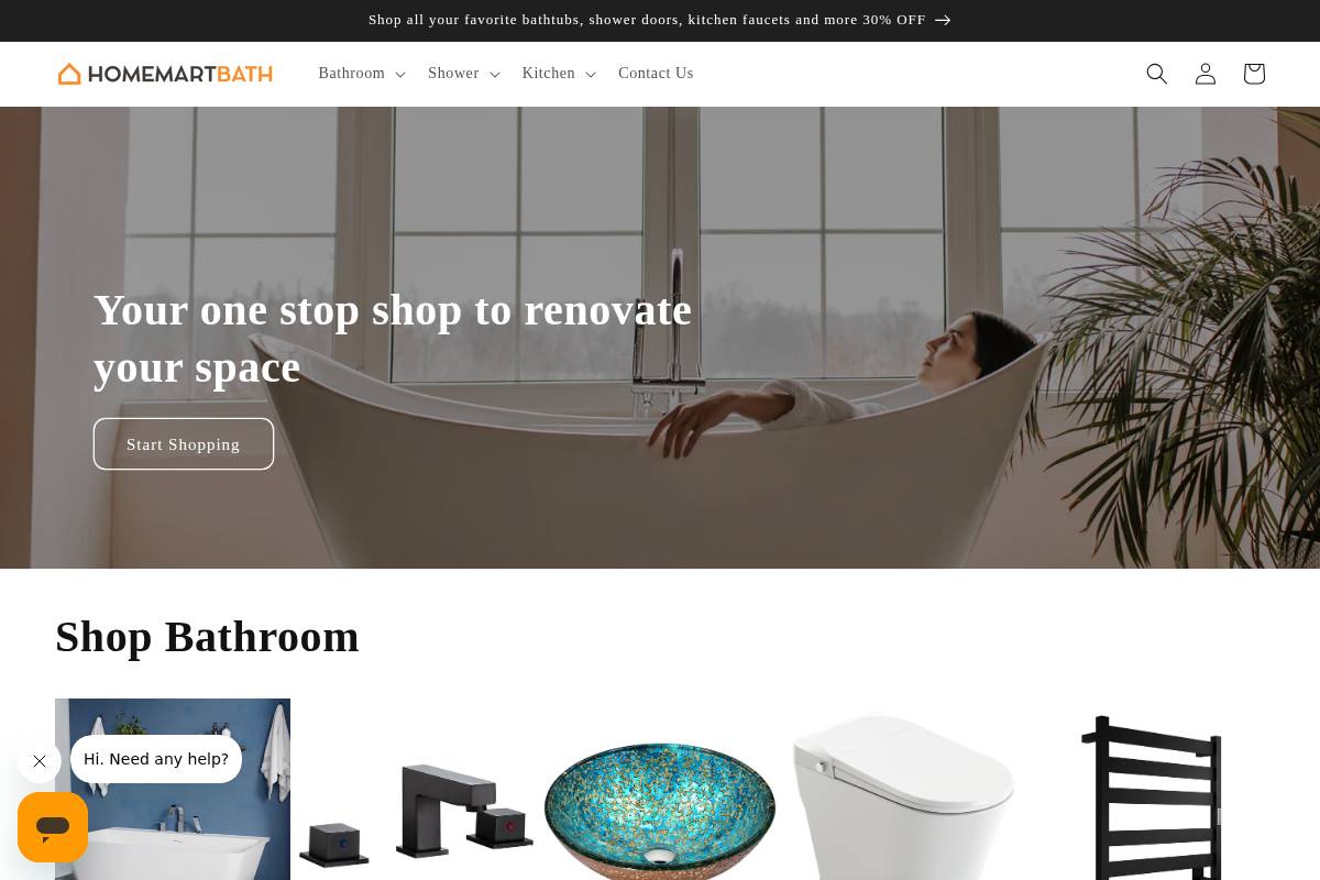 homemartbath.com homepage screenshot