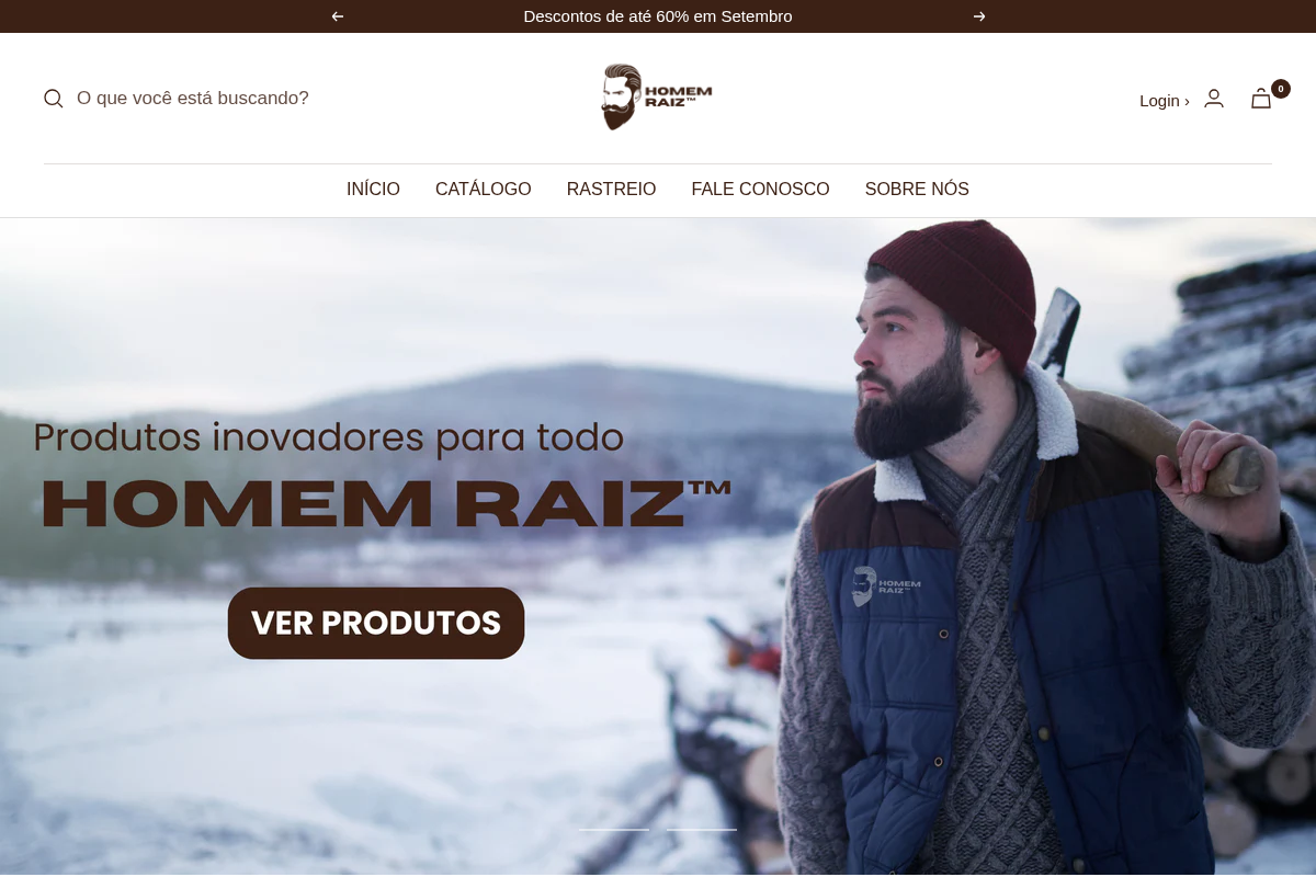 Homem Raiz™ homepage screenshot