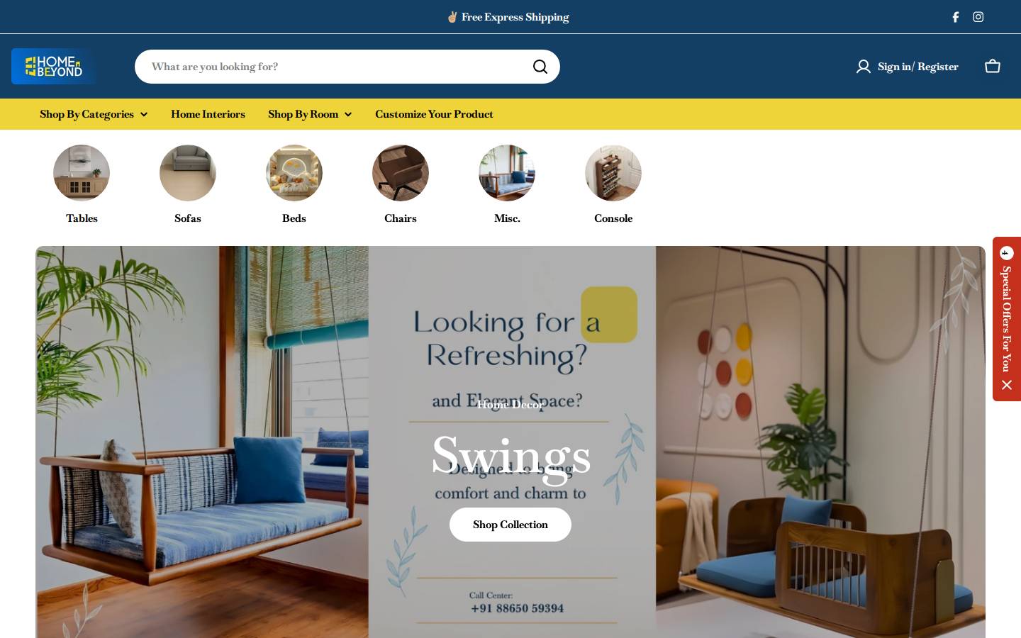 homenbeyond.in homepage screenshot