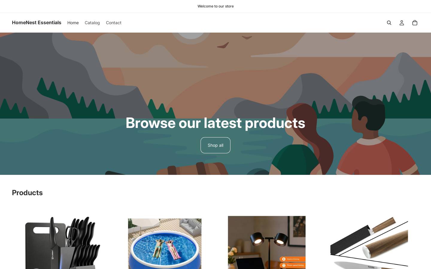 homenestessentials.com homepage screenshot