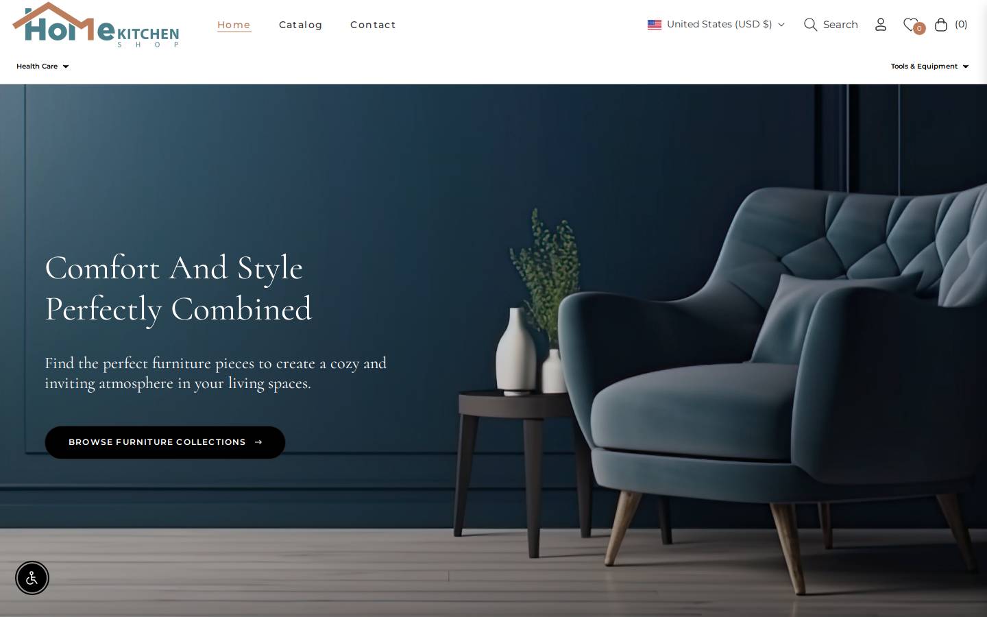 Homenkitchenshop homepage screenshot