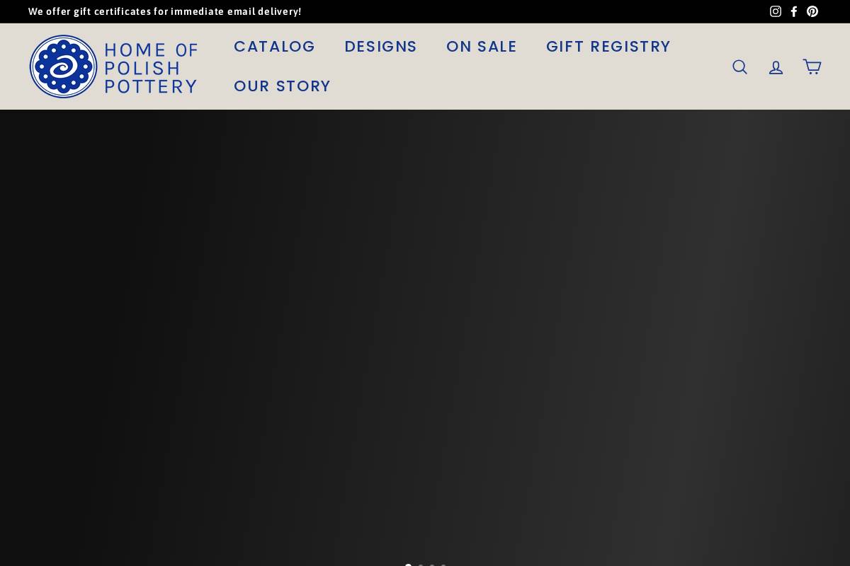 Home of Polish Pottery homepage screenshot
