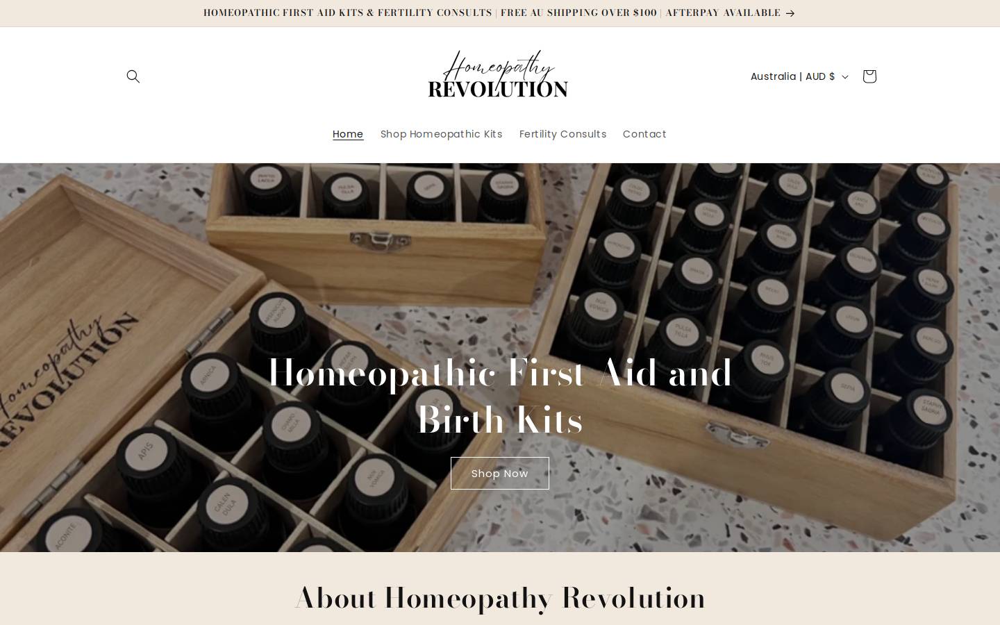 homeopathyrevolution.com.au homepage screenshot