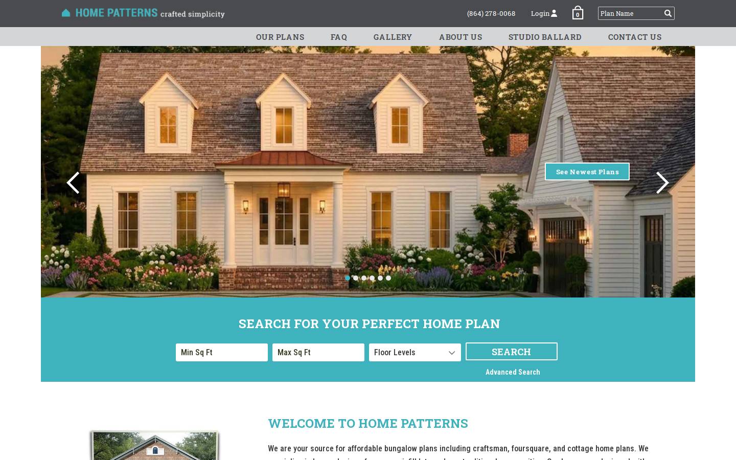 homepatterns.com homepage screenshot