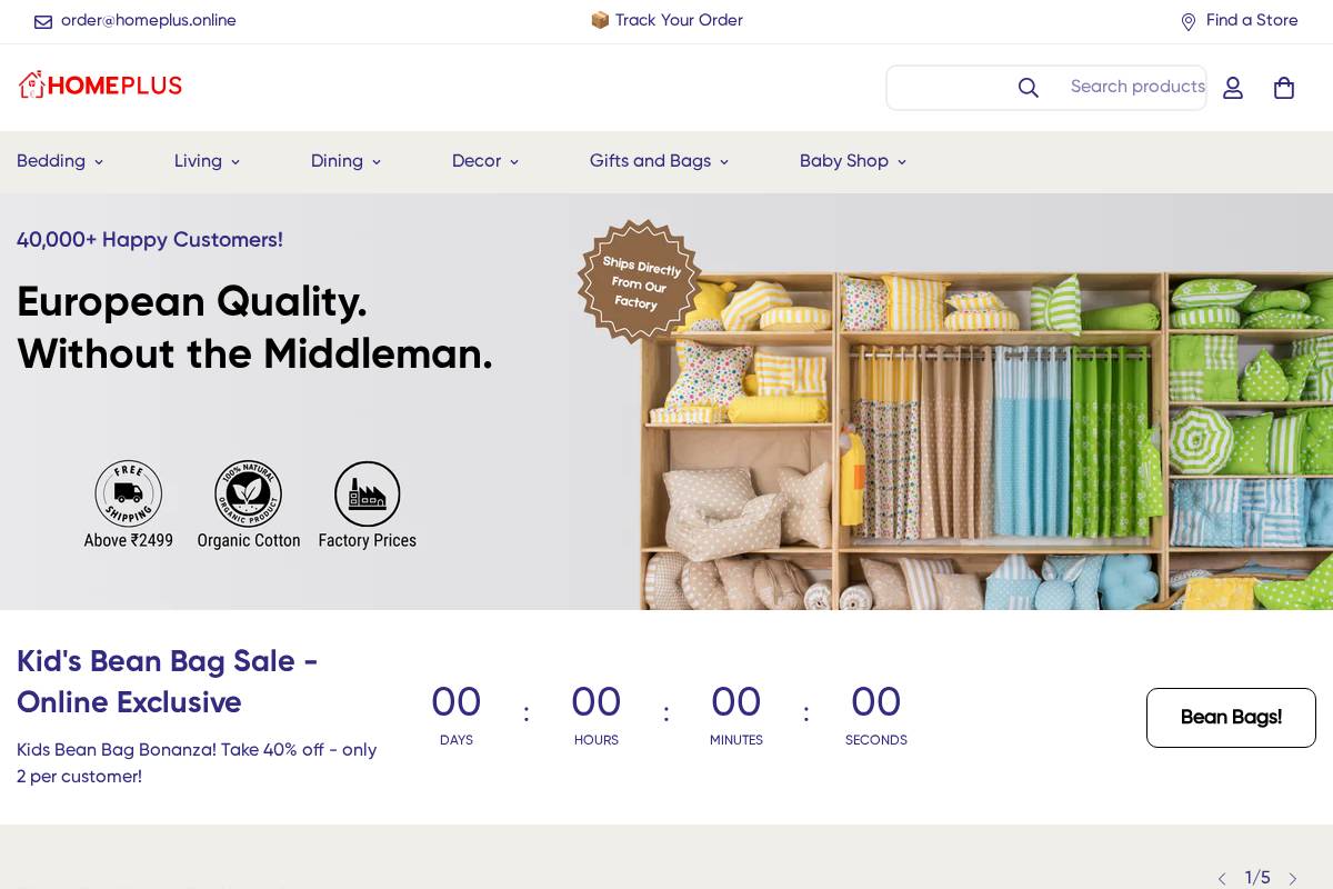 Home Plus Retails homepage screenshot