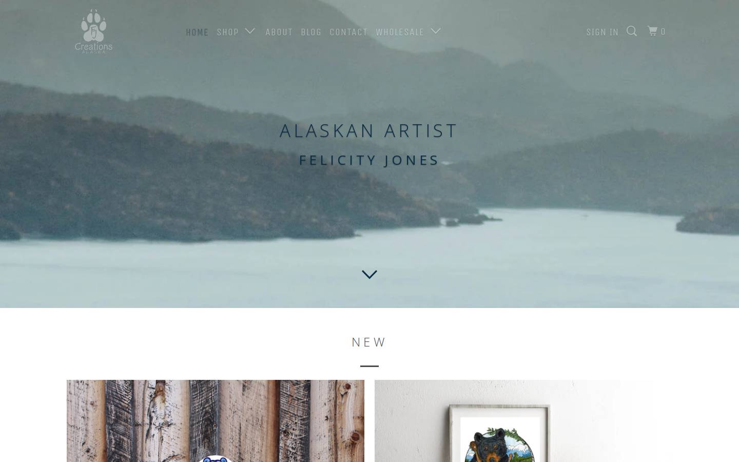 homeralaskanartist.com homepage screenshot
