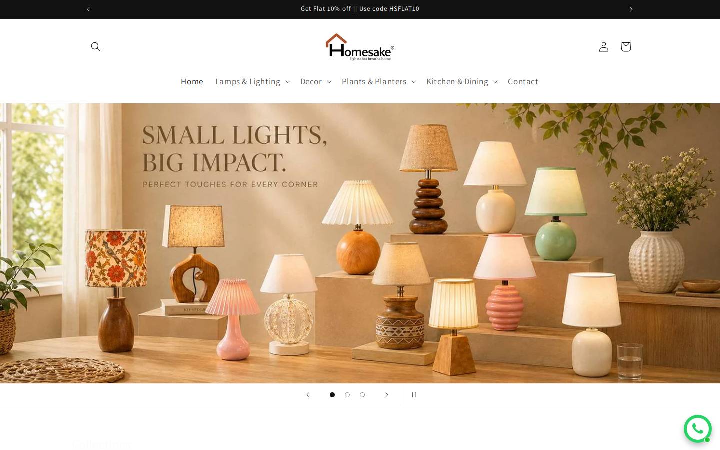 homesake.in homepage screenshot