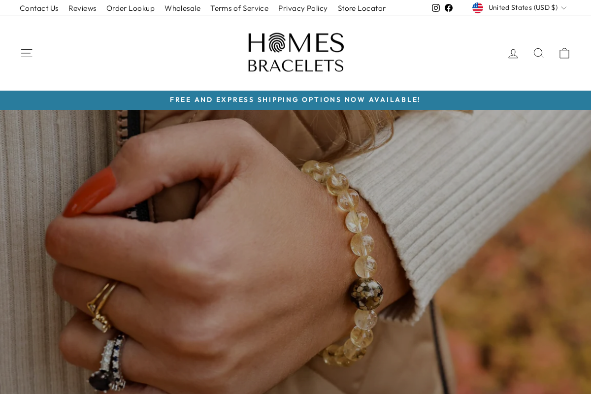 Homes Bracelets homepage screenshot