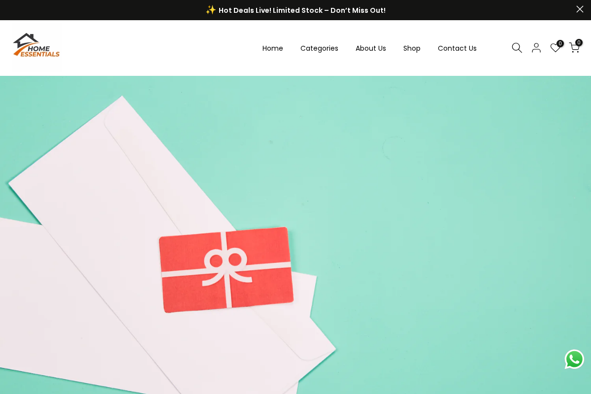 Home Essentials homepage screenshot