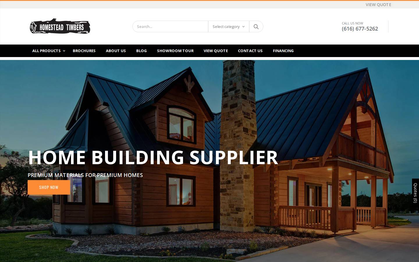 homesteadtimbers.com homepage screenshot