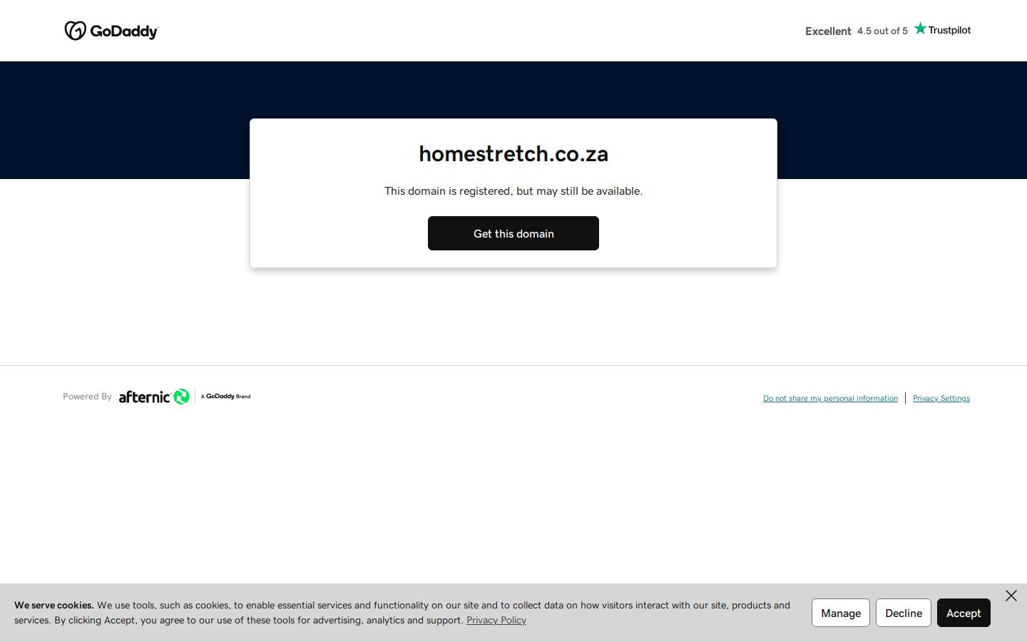homestretch.co.za homepage screenshot