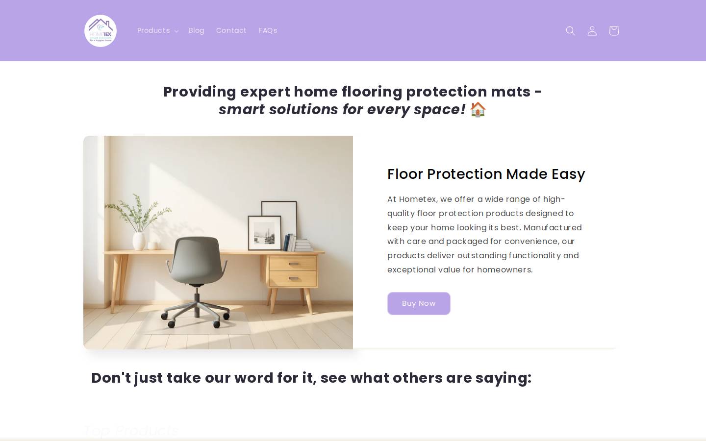 hometexsolutions.com homepage screenshot