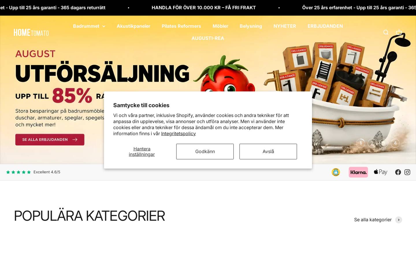 Hometomato.se homepage screenshot